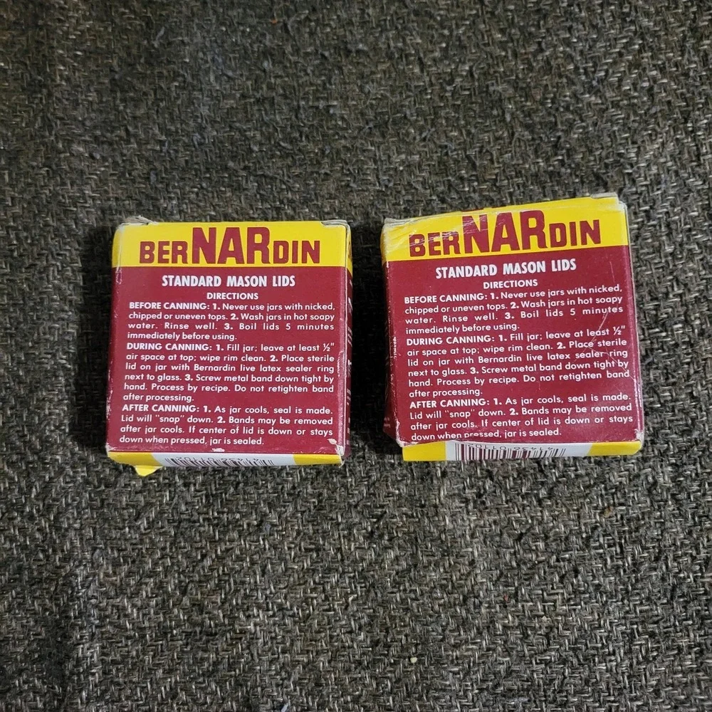 Vintage BerNARdin Standard Mason Snap‎ Lids Lot of 2 Boxes One Dozen Each NOS